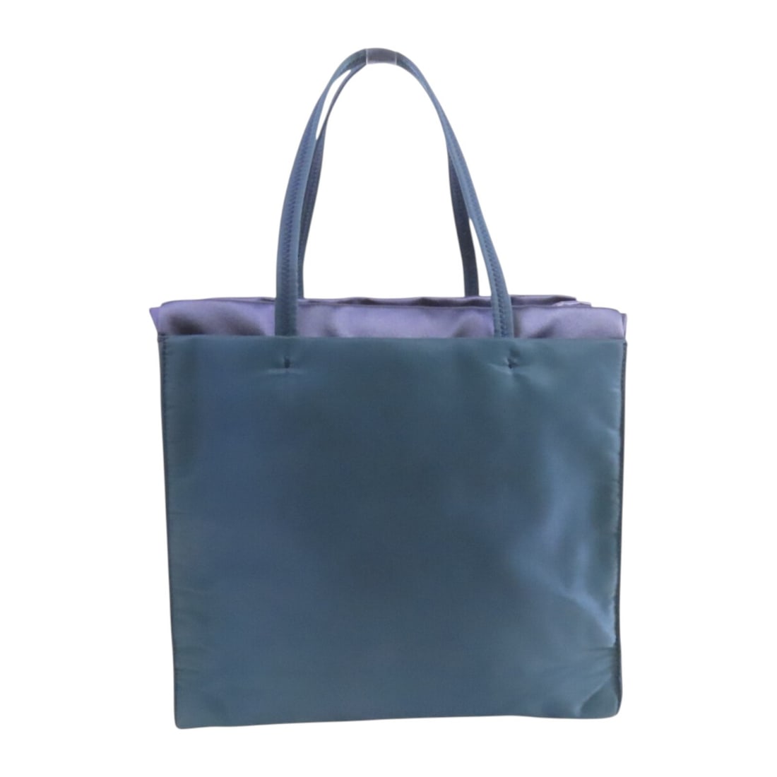 PRADA Handbag B7985 Green Blue Nylon Satin Italy (1 of 16)