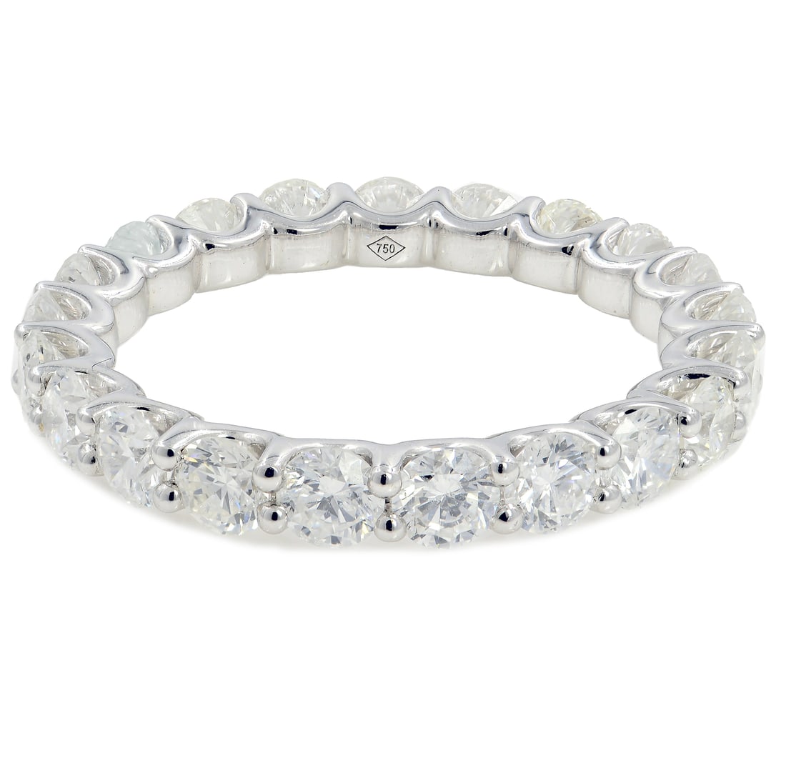 Rachel Koen 18K White Gold U-Shape Diamond Eternity Band 1.90ct: Rachel Koen 18K White Gold U-Shape Diamond Eternity Band 1.90ct This exquisite U-shape Diamond Eternity Band is crafted from high-quality 18K white gold and features a stunning total carat weight of 1