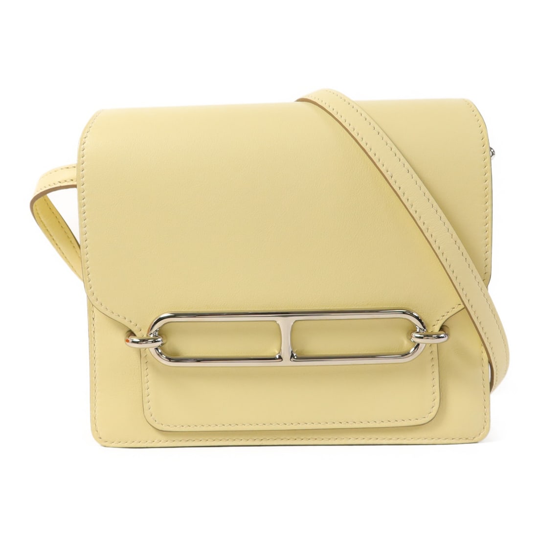 HERMES Roulis Mini Shoulder Bag Swift Leather Yellow PHW (1 of 18)