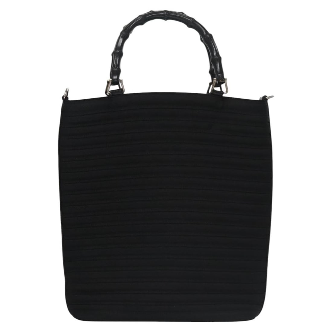 Black Handbag Featuring Bamboo Handle by Gucci Vintage Collection (1 of 2)