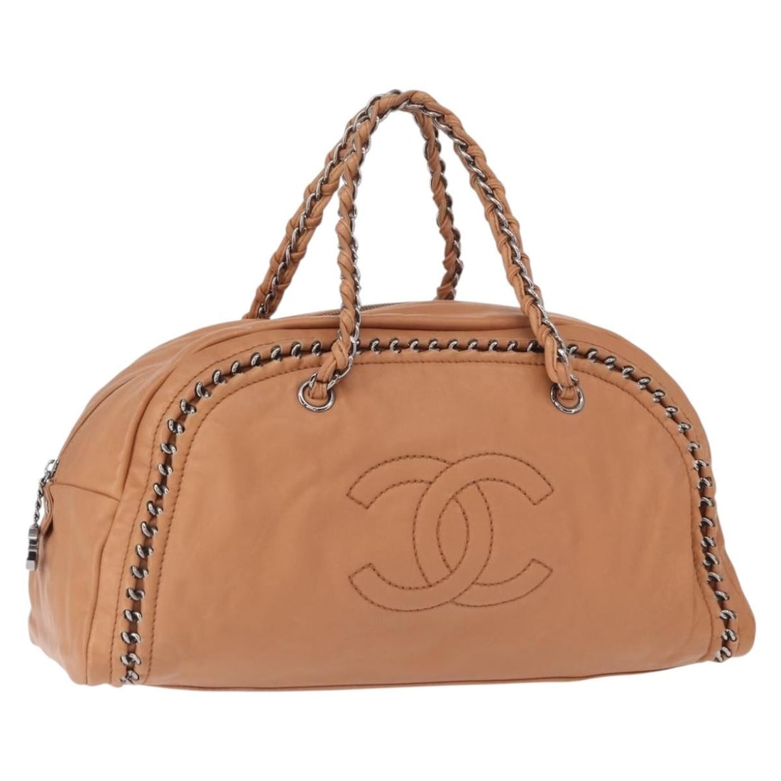 Chanel Brown Luxe Ligne Leather Tote Bowler Bag (1 of 1)
