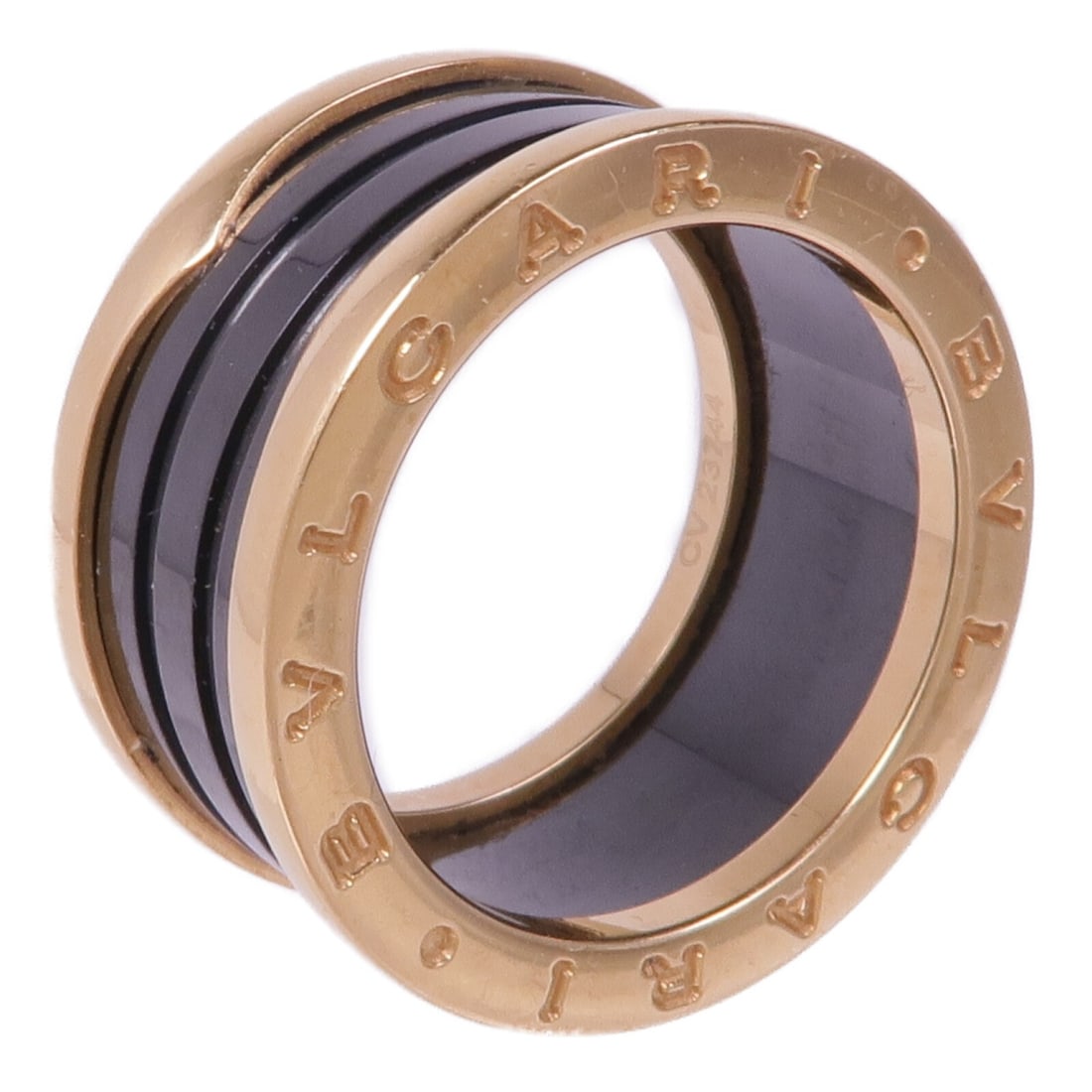 BVLGARI B-zero 3 Black K18PG Rose Gold Band Ring Size 8 (1 of 10)