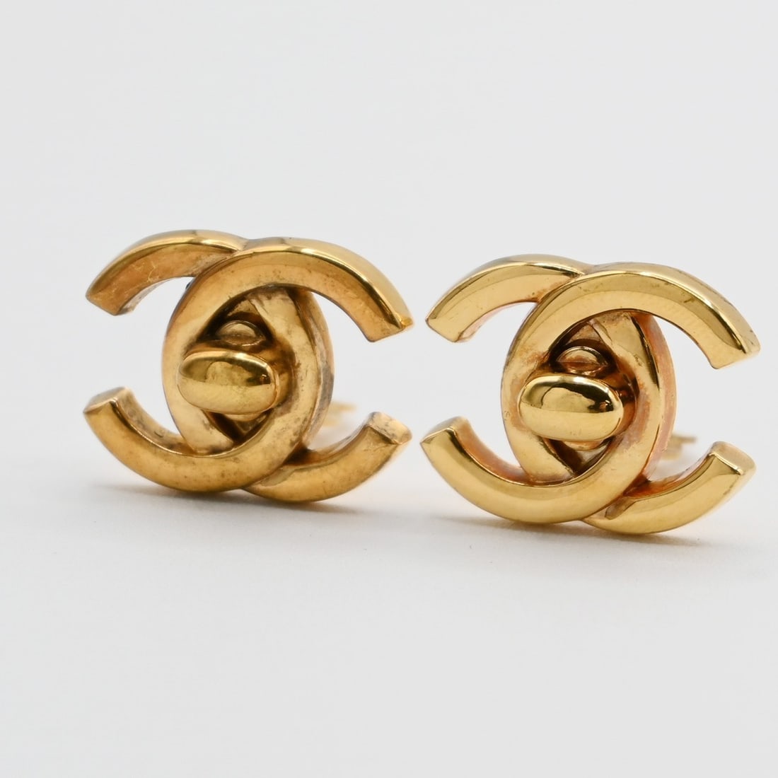 Vintage Chanel Gold CC Logo Clip-On Earrings (1 of 1)