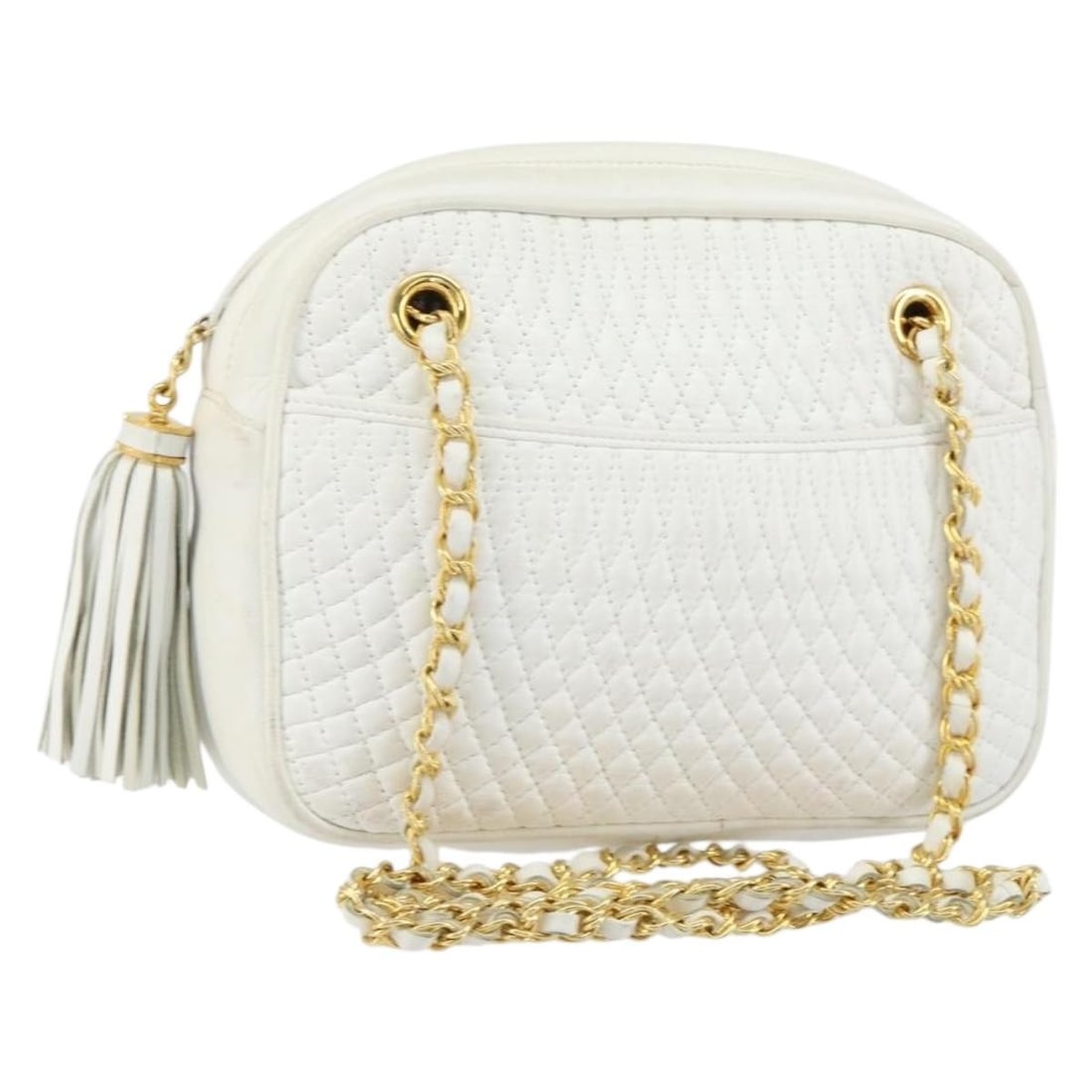 White Shoulder Bag with Chain Strap by Bally (1 of 1)