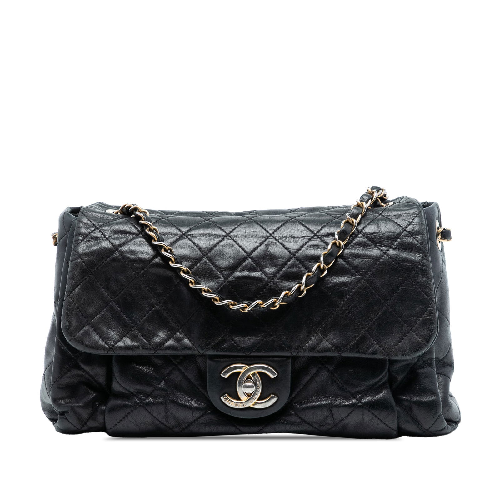 Chanel Chic Quilt Flap Black Aged Calfskin Large Shoulder Bag (1 of 7)