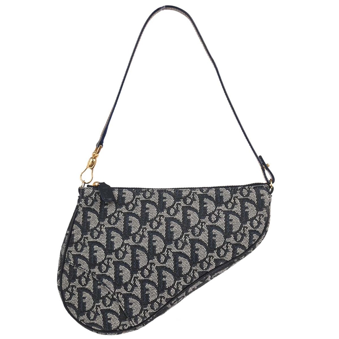 Dior Saddle Bag Navy Canvas and Leather Small MC0054 (1 of 10)