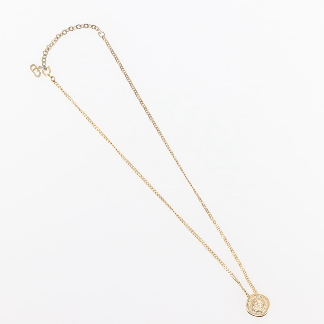 Gold Tone Necklace Featuring Christian Dior CD Pendant (1 of 2)