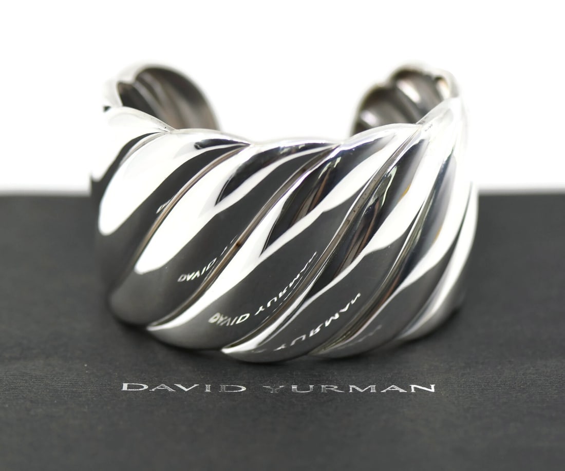David Yurman 925 Sterling Silver Cuff Bracelet 40mm Authentic (1 of 4)