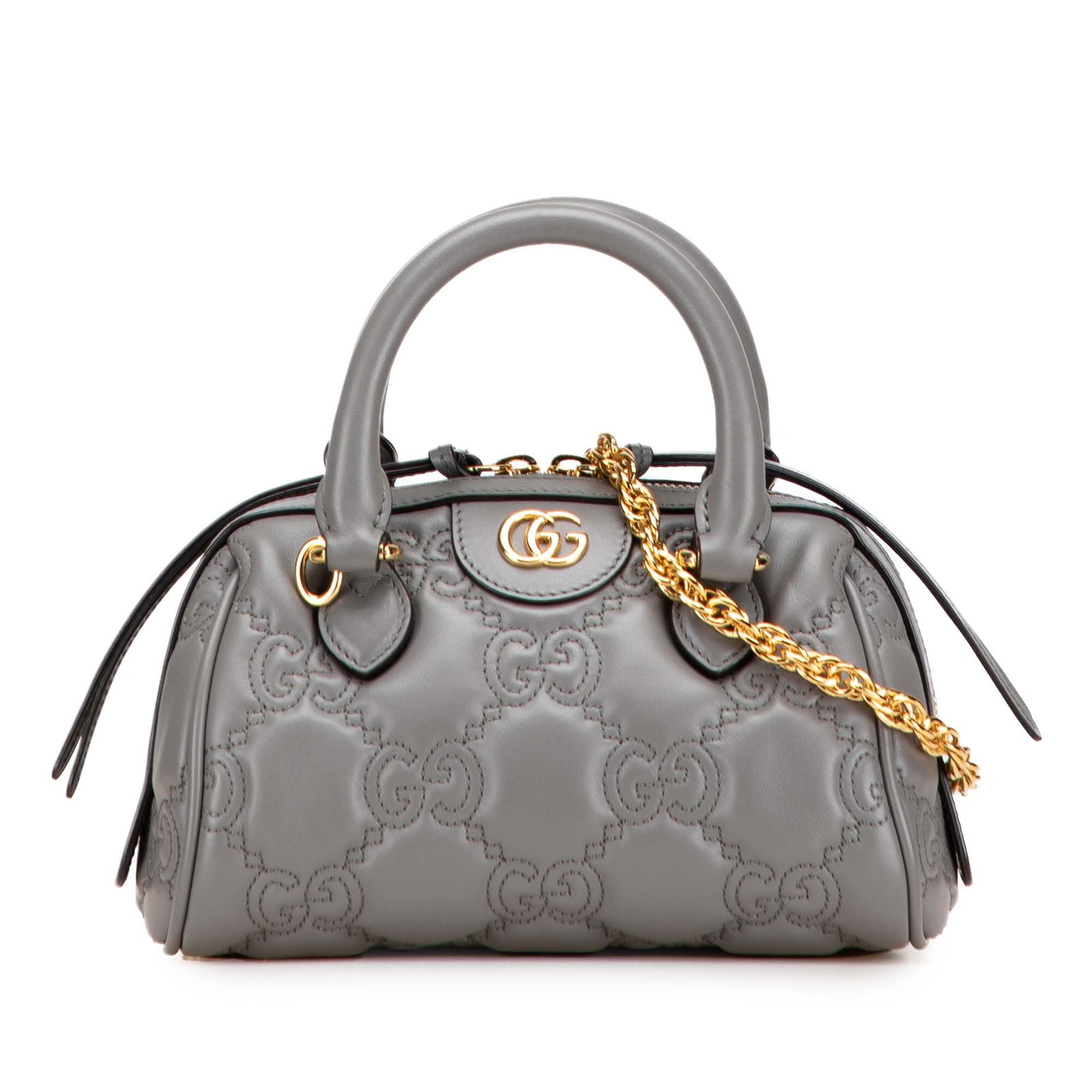 Gucci Mini GG Matelasse Leather Marmont Satchel Gray: Gucci Mini GG Matelasse Leather Marmont Satchel Gray Introducing the Gucci Mini GG Matelasse Leather Marmont Satchel, a stylish accessory that combines luxury with practicality. This satchel is crafte