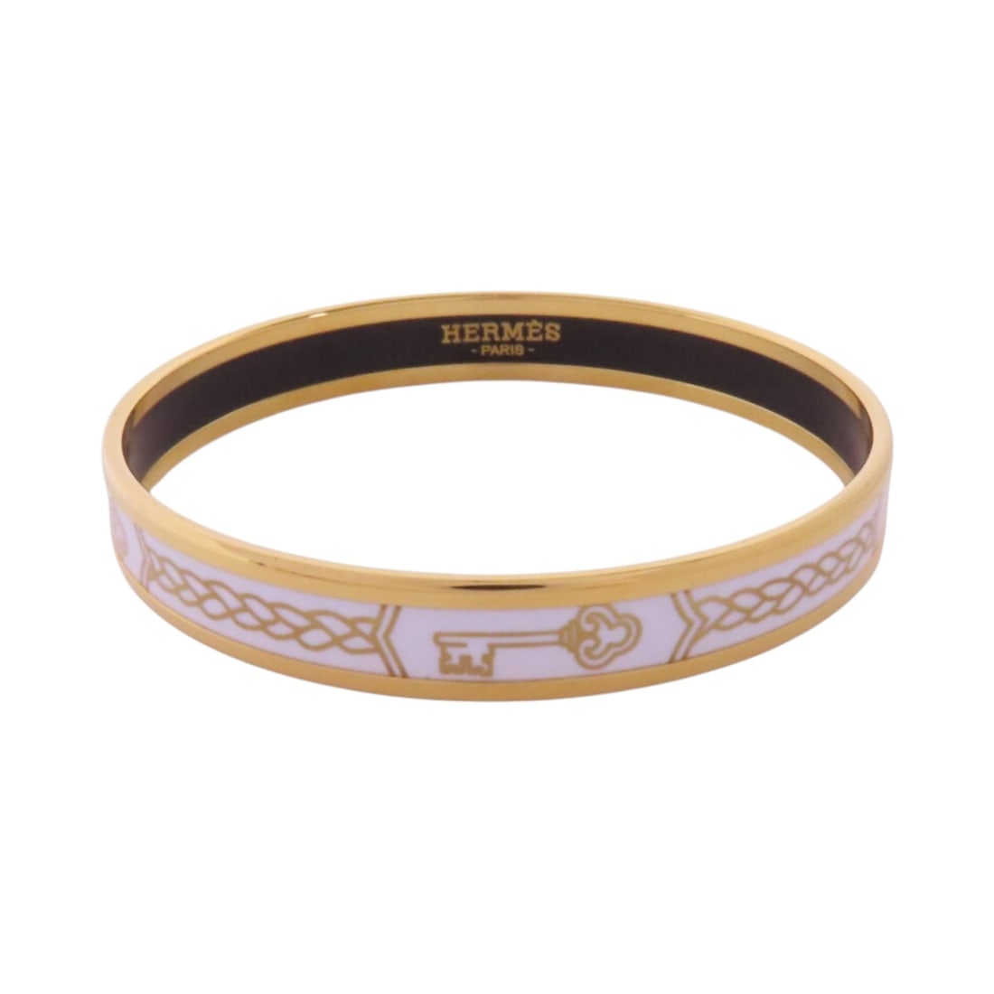 HERMES Emallie White Bangle Bracelet Made in France (1 of 10)