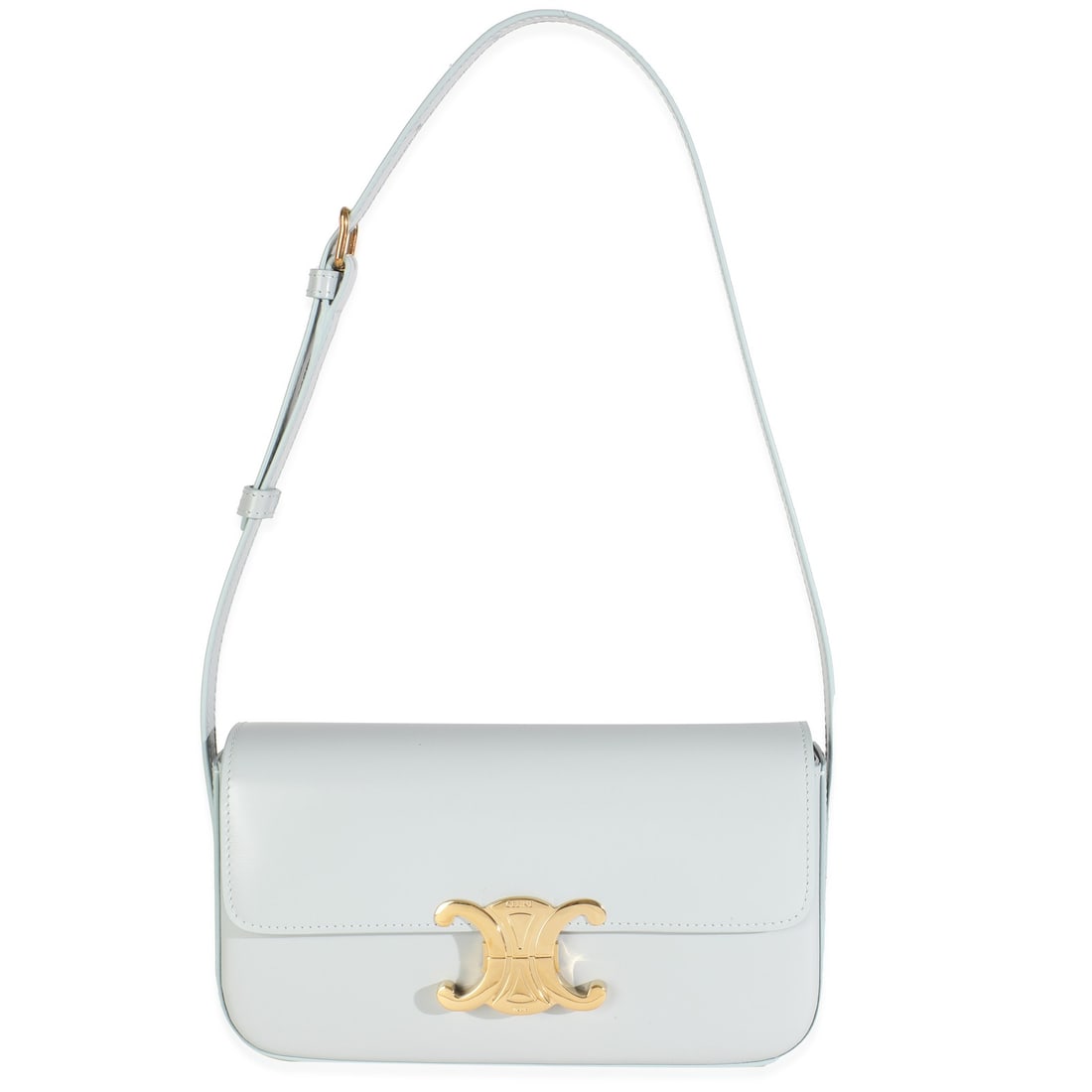 Celine Claude Triomphe Blue Grey Calfskin Shoulder Bag (1 of 8)