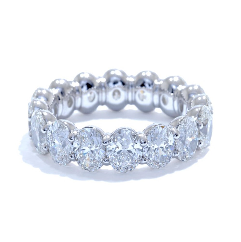 Rachel Koen Platinum Oval Cut Diamond Eternity Band 5 cttw Anniversary Ring: Rachel Koen Platinum Oval Cut Diamond Eternity Band 5 cttw Anniversary Ring This exquisite platinum eternity band is adorned with stunning oval cut diamonds, making it a perfect symbol of love for ann