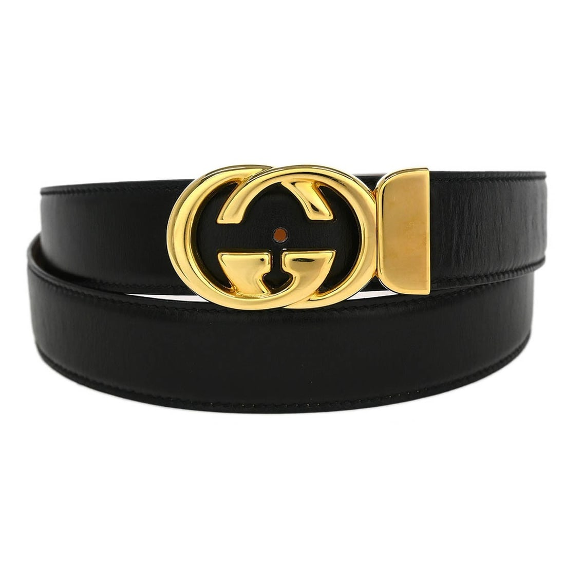 Gucci Black Leather Waist Belt Adjustable 105-42 Made in Italy (1 of 7)