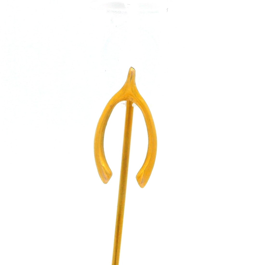 Antique Art Nouveau 14k Yellow Gold Wishbone Stick Pin (1 of 5)