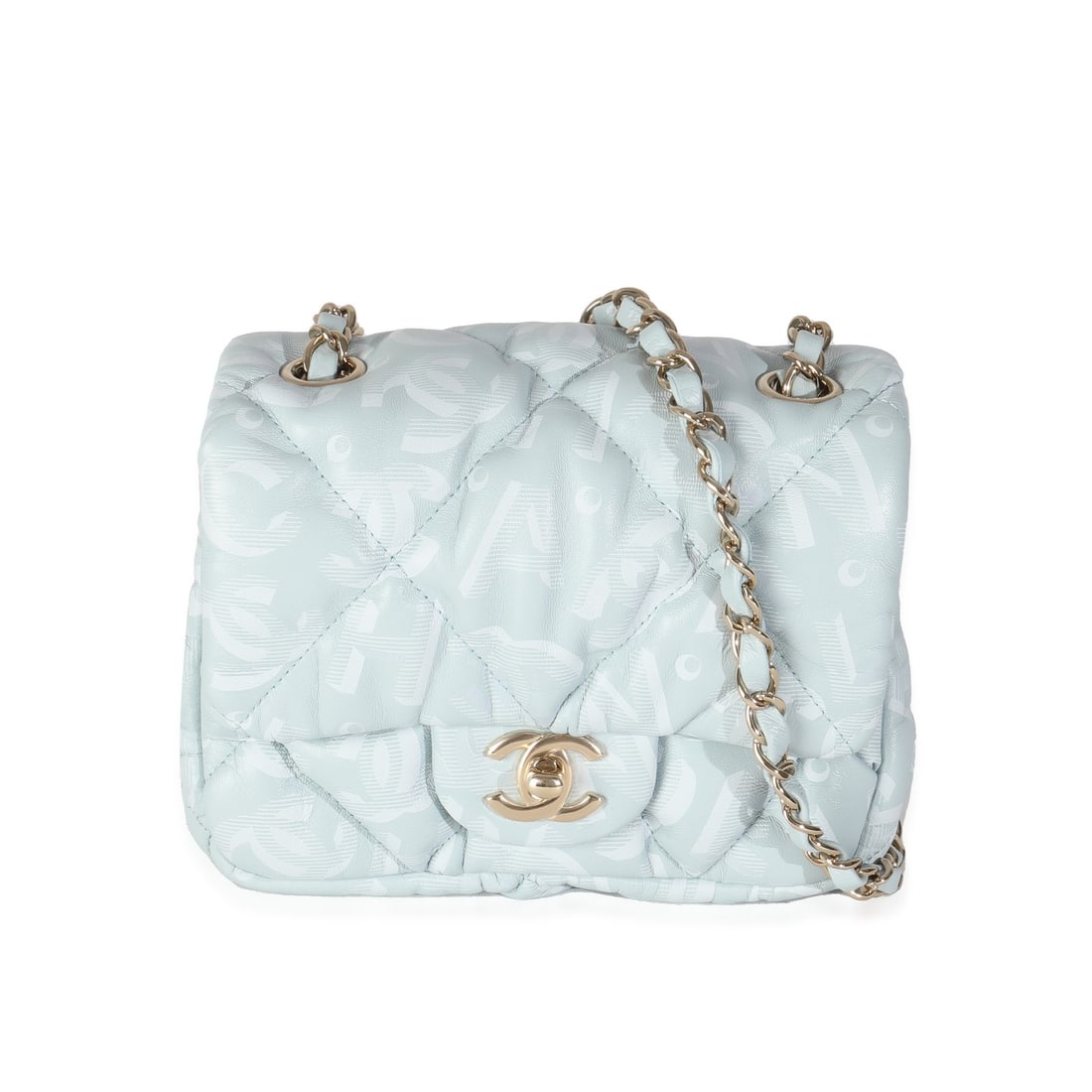 Chanel Blue Puffy Lambskin Mini Flap Bag 2021-2023 Gold-Tone Hardware (1 of 8)