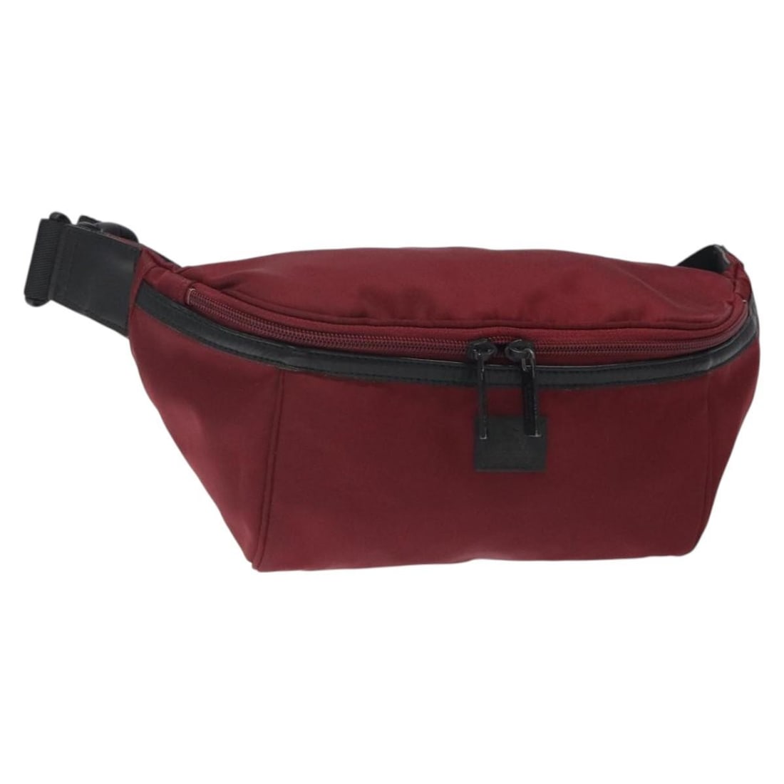 Red Waist Shoulder Bag by Burberry: Red Waist Shoulder Bag by Burberry This Burberry waist bag in red is designed for female use and features a shoulder strap. The bag shows signs of previous use, including rubbing on the outer surface,