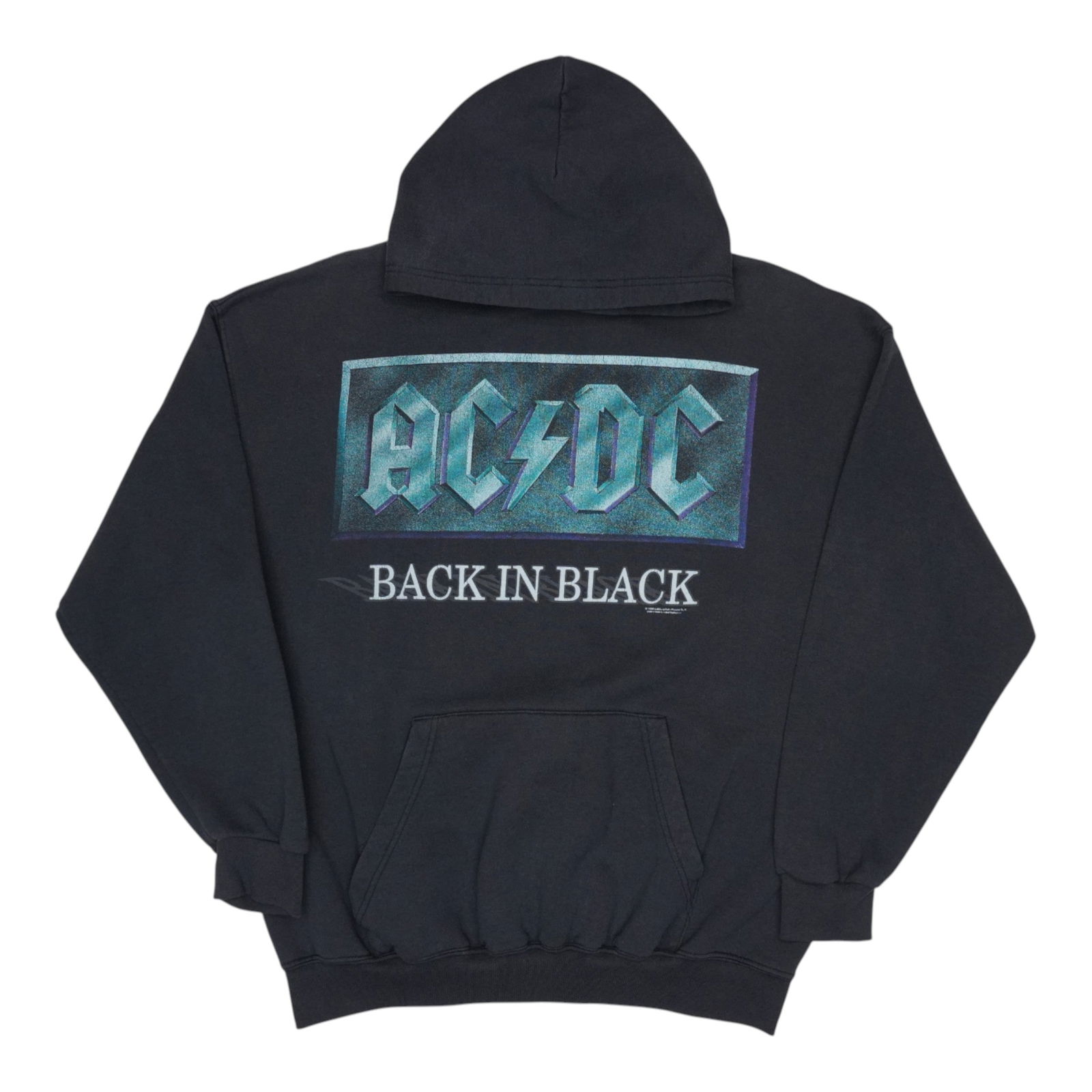 Vintage 1996 ACDC Back In Black Hoodie Large Black (1 of 5)