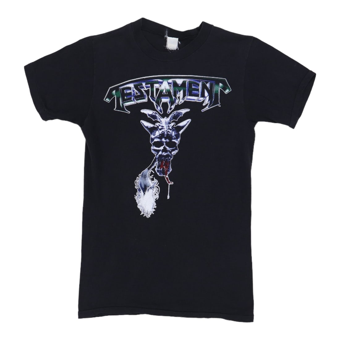 Vintage 1987 Testament First Strike Tour Shirt Black Cotton: Vintage 1987 Testament First Strike Tour Shirt Black Cotton Embrace the iconic style of the 1980s with this original vintage 1987 Testament First Strike Tour Shirt. This true vintage piece features st