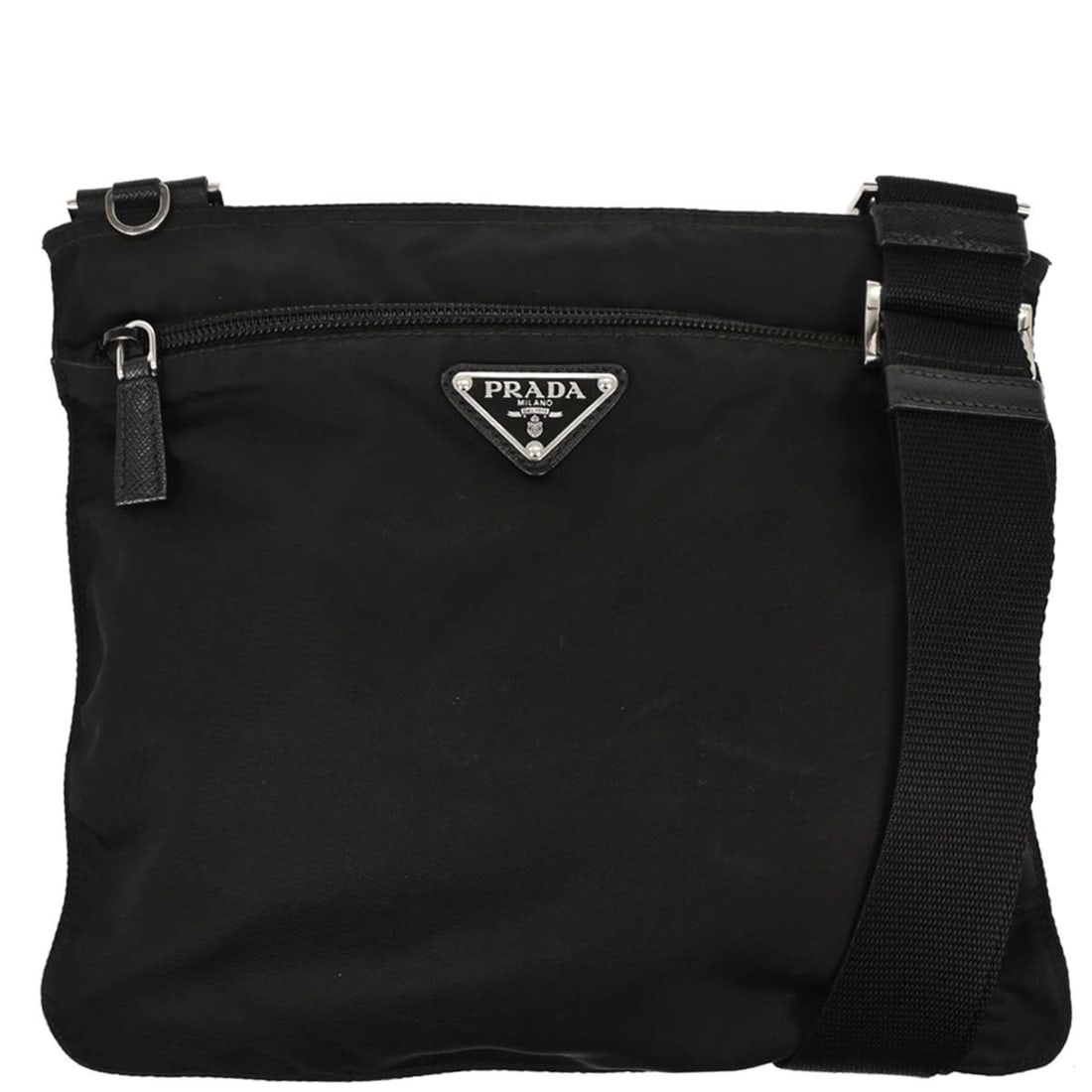 Black Prada Shoulder Bag with Front Pocket (1 of 1)