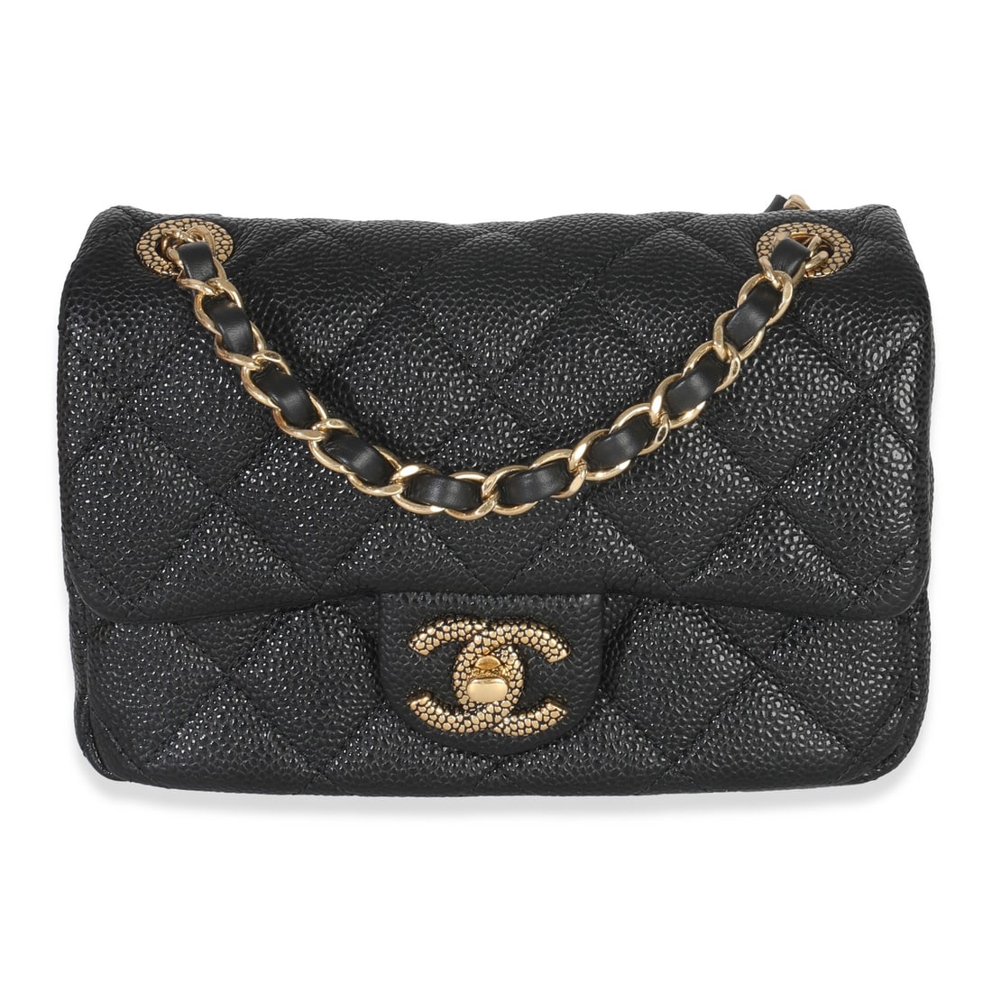 Chanel Mini Flap Black Quilted Leather Shoulder Bag with Gold Tone Hardware (1 of 9)