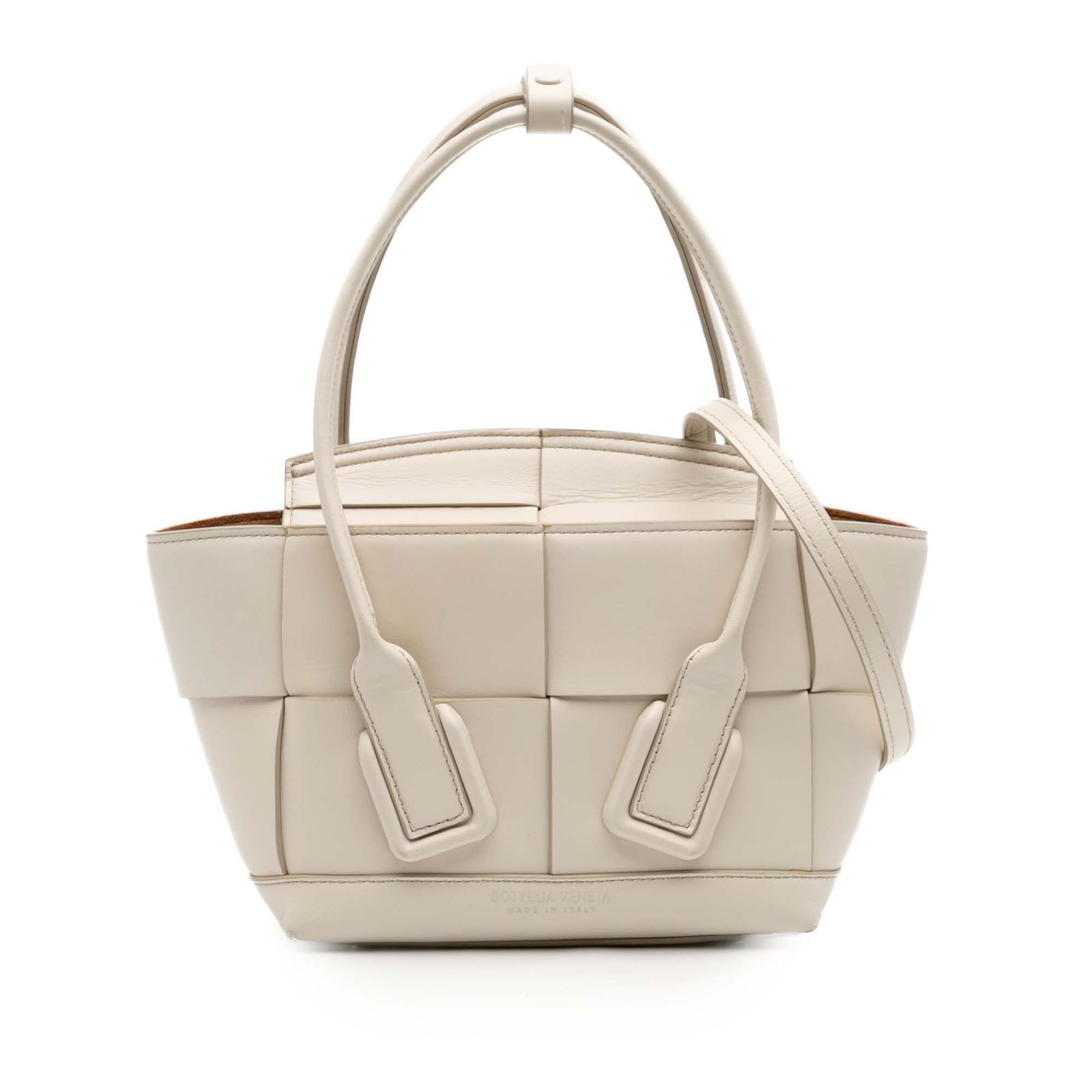 Bottega Veneta Mini Calfskin Arco Satchel White Leather (1 of 9)