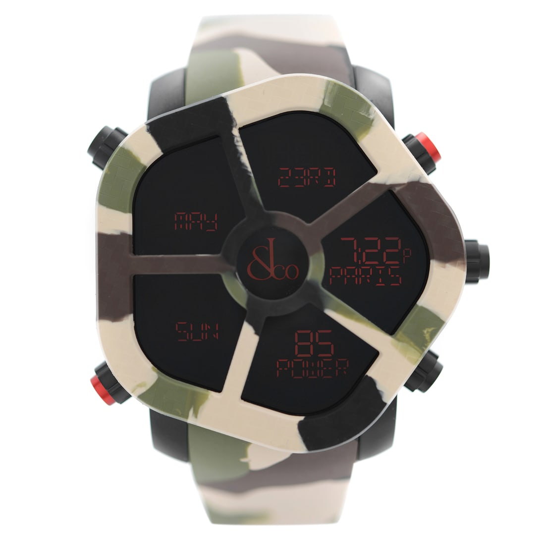 Jacob & Co. Ghost Carbon Bezel Camouflage Quartz Watch GH100.11.NS.PC.ANO4D: Jacob & Co. Ghost Carbon Bezel Camouflage Quartz Watch GH100.11.NS.PC.ANO4D Introducing the Jacob & Co. Ghost Carbon Bezel Camouflage Quartz Men's Watch GH100.11.NS.PC.ANO4D, a stunning blend of style
