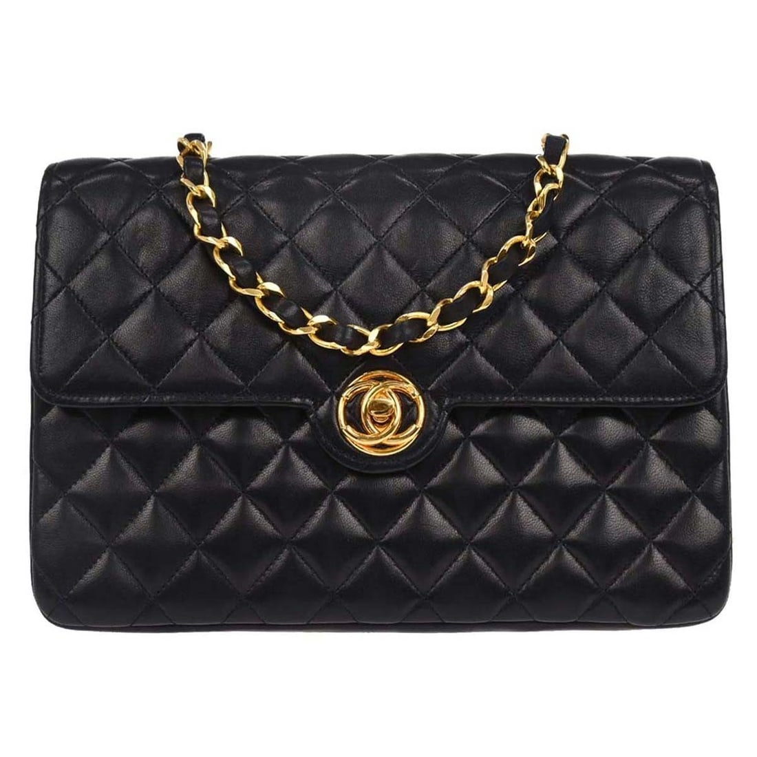 Chanel Navy Lambskin Quilted Crossbody Shoulder Bag: Chanel Navy Lambskin Quilted Crossbody Shoulder Bag This elegant Chanel Navy Lambskin Shoulder Bag is the perfect accessory for casual occasions. Crafted from high-quality leather, this small-sized ba