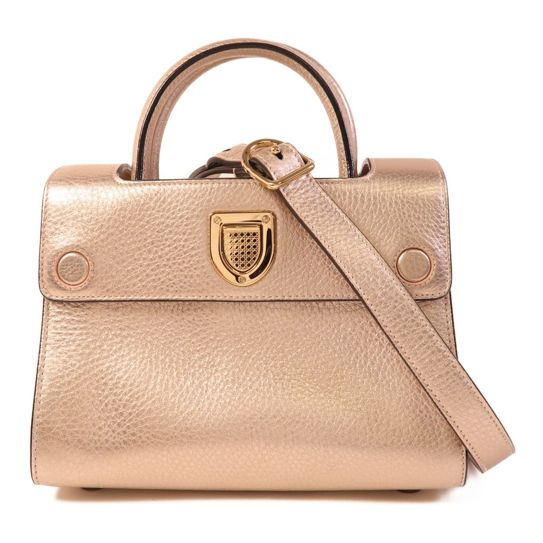 Dior Diorever Mini 2 Way Shoulder Bag Calfskin Metallic Pink GHW: Dior Diorever Mini 2 Way Shoulder Bag Calfskin Metallic Pink GHW This Christian Dior Diorever Mini 2 Way Shoulder Bag is a stylish accessory crafted from high-quality calfskin leather in a metallic pi