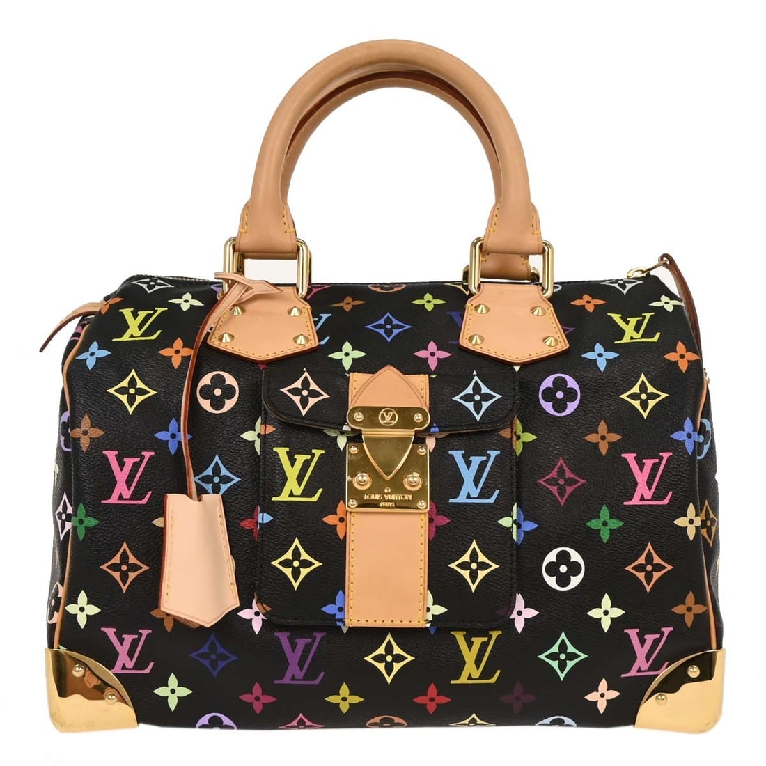 Louis Vuitton Black Multicolor Speedy 30 Handbag M92642 (1 of 10)