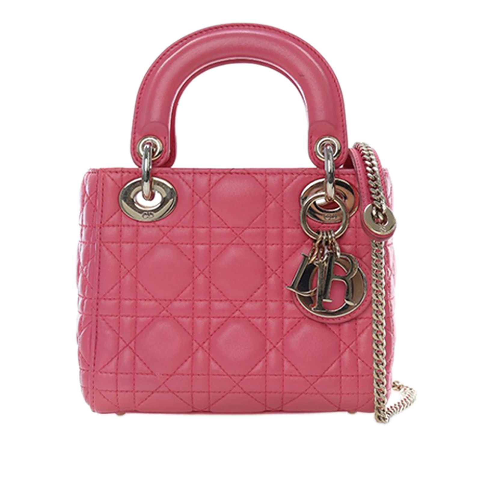 Dior Mini Cannage Lambskin Lady Dior Pink Handbag (1 of 15)