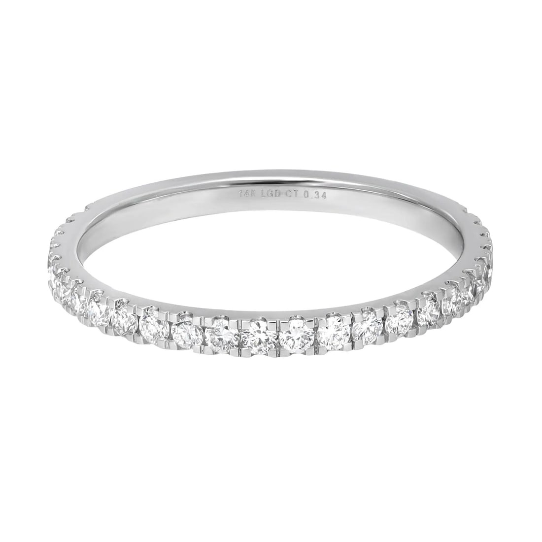 Rachel Koen 14K White Gold Lab Grown Diamond Band Ring 0.34ct 25 Stones Size 6.5: Rachel Koen 14K White Gold Lab Grown Diamond Band Ring 0.34ct 25 Stones Size 6.5 This exquisite band ring by Rachel Koen features a stunning display of 25 sparkling round brilliant cut lab-grown diamo