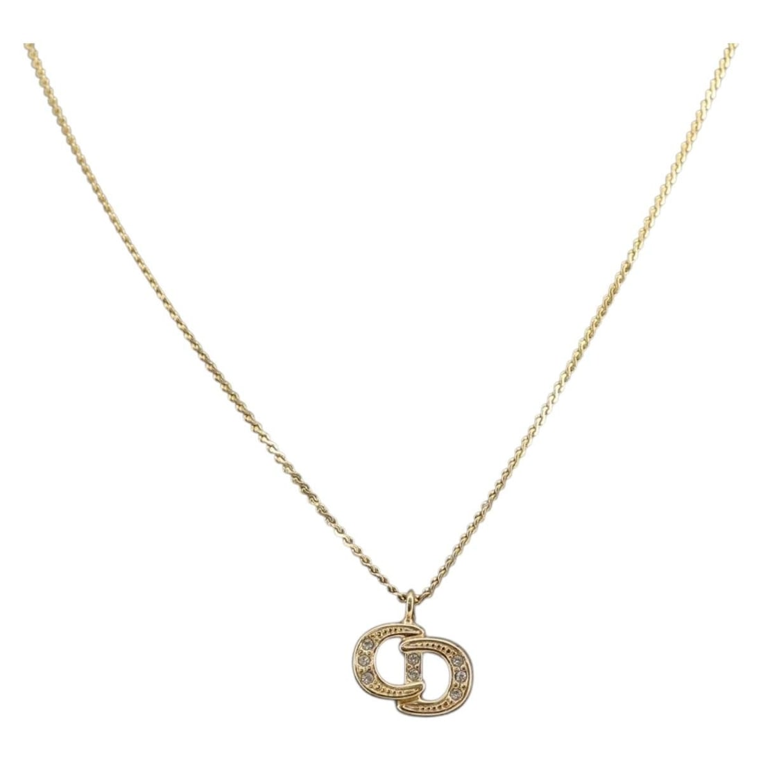 Christian Dior Gold Metal Necklace Auth SW1618 (1 of 13)