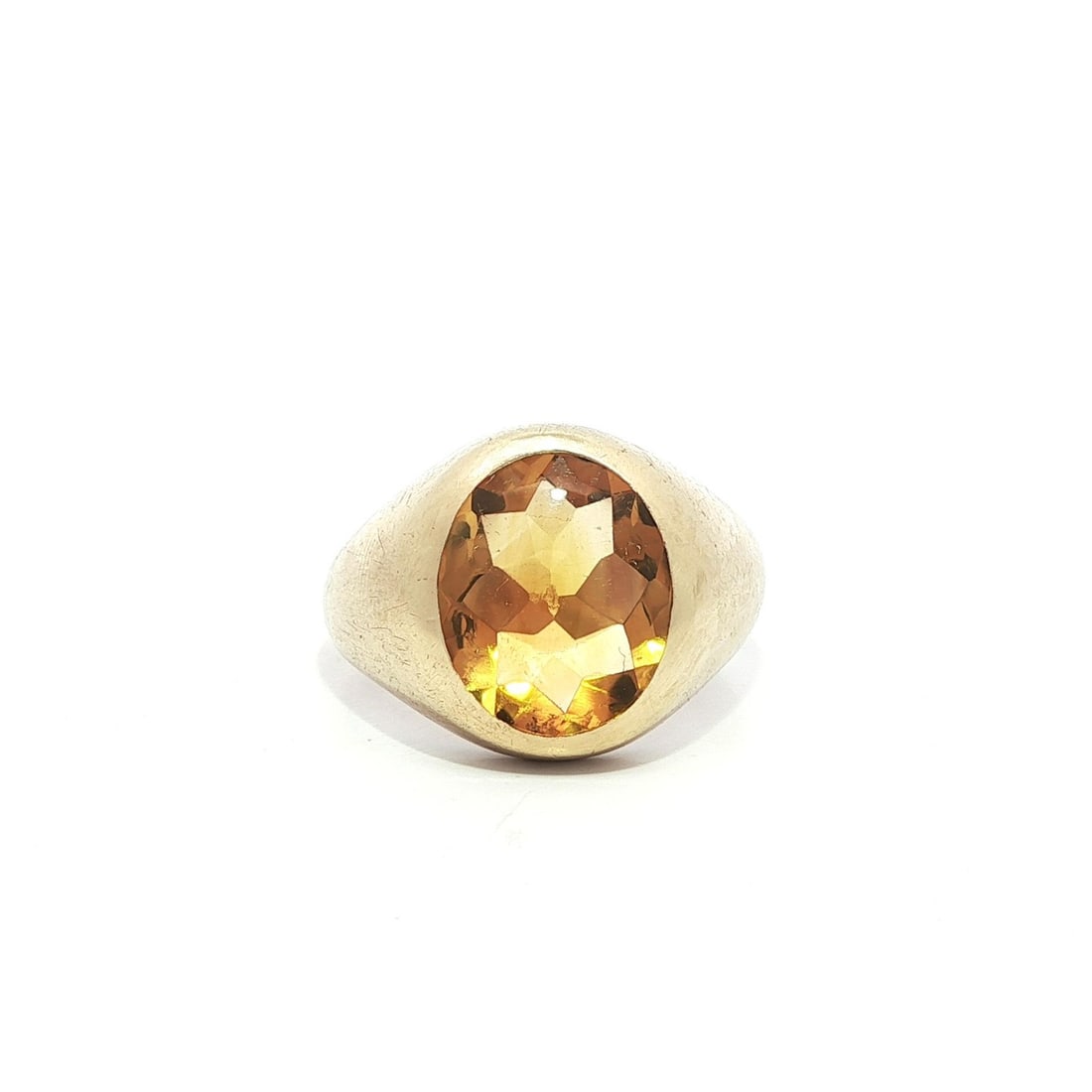 Antique Victorian 10k Yellow Gold Citrine Solitaire Ring (1 of 10)