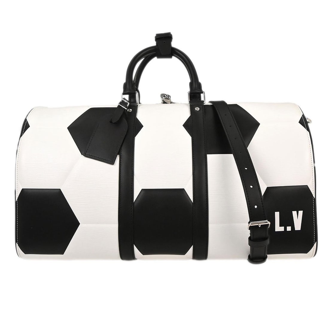 Keepall Bandouliere 50 Travel Bag by Louis Vuitton in White: Keepall Bandouliere 50 Travel Bag by Louis Vuitton in White This pre-owned Louis Vuitton Keepall Bandouliere 50 travel bag is a limited edition piece crafted with exceptional quality. It is in excelle