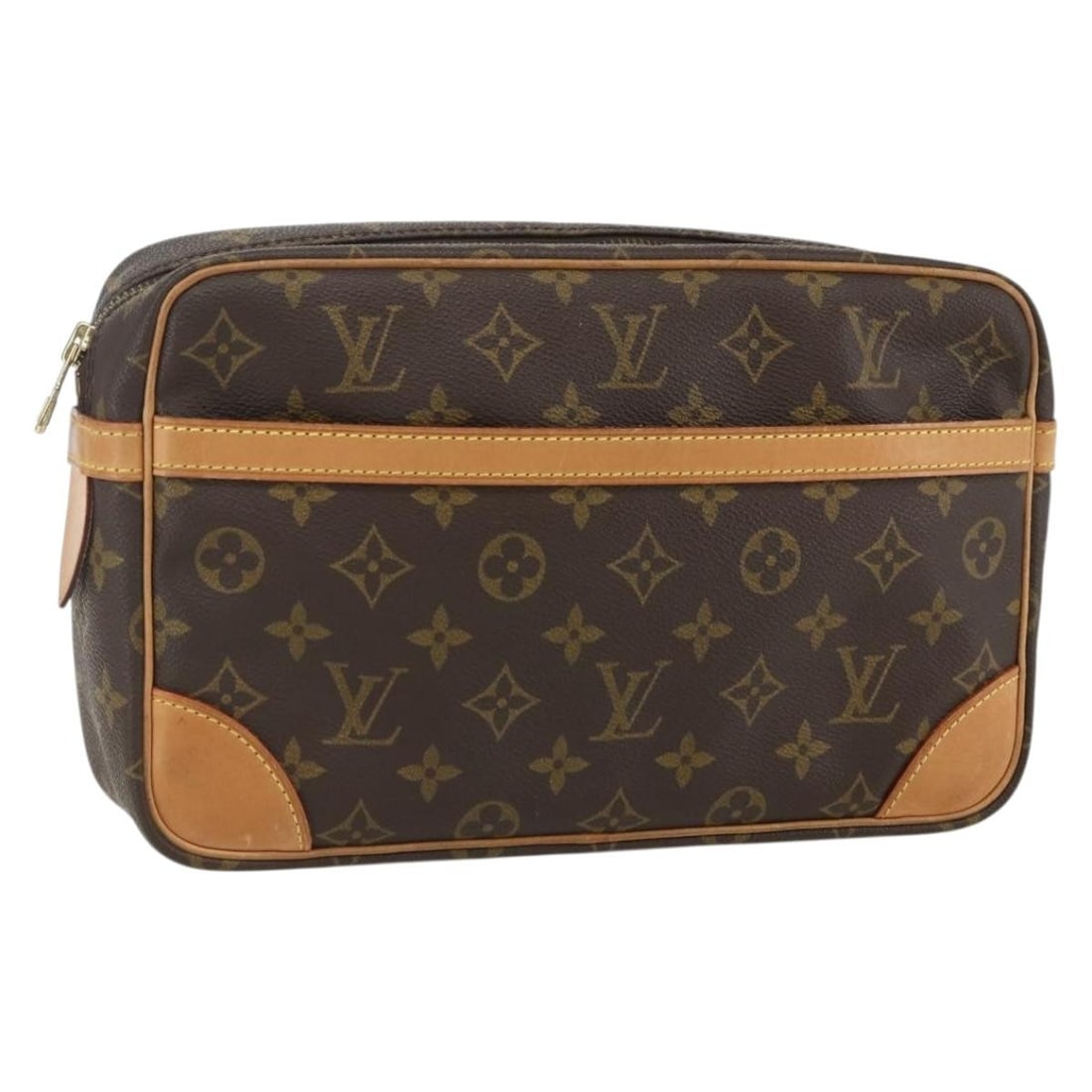 LOUIS VUITTON Monogram Compiegne 28 Clutch Bag M51845 Auth France: LOUIS VUITTON Monogram Compiegne 28 Clutch Bag M51845 Auth France This LOUIS VUITTON Monogram Compiegne 28 Clutch Bag is a stylish accessory crafted from durable Monogram Canvas. Made in France, it fe