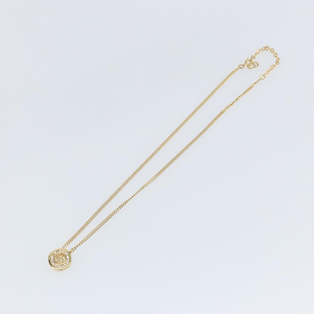 Gold Tone Pendant Necklace by Christian Dior with CD Logo (1 of 2)