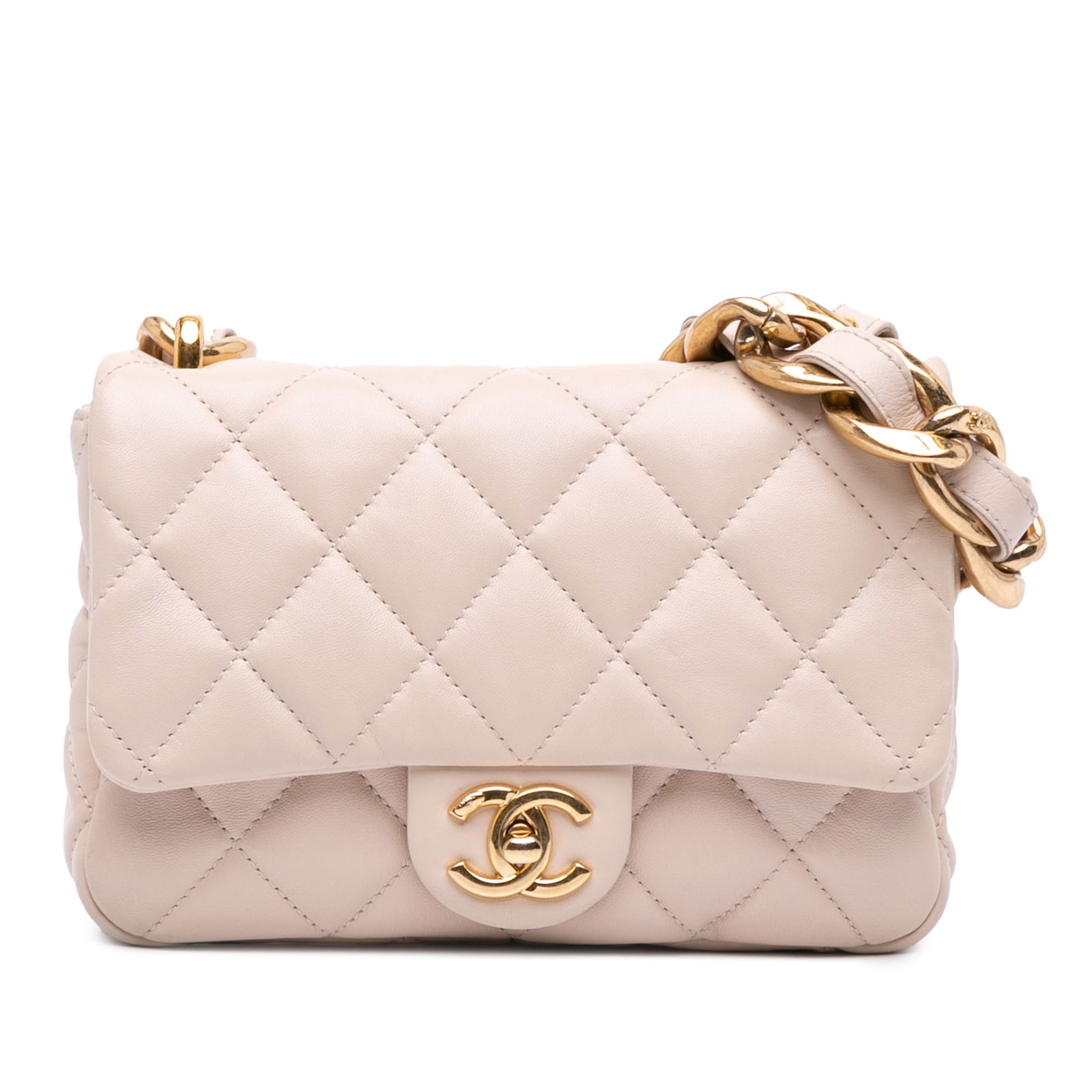 Chanel Small Quilted Lambskin Funky Town Flap Shoulder Bag: Chanel Small Quilted Lambskin Funky Town Flap Shoulder Bag The Chanel Small Quilted Lambskin Funky Town Flap is a sophisticated shoulder bag crafted from luxurious quilted lambskin leather. It feature