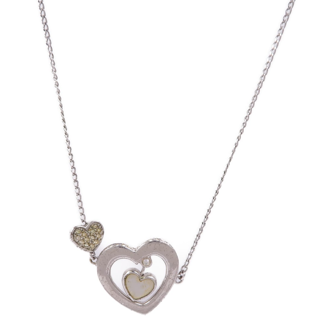 Christian Dior Silver Tone CD Necklace Elegant Design (1 of 9)