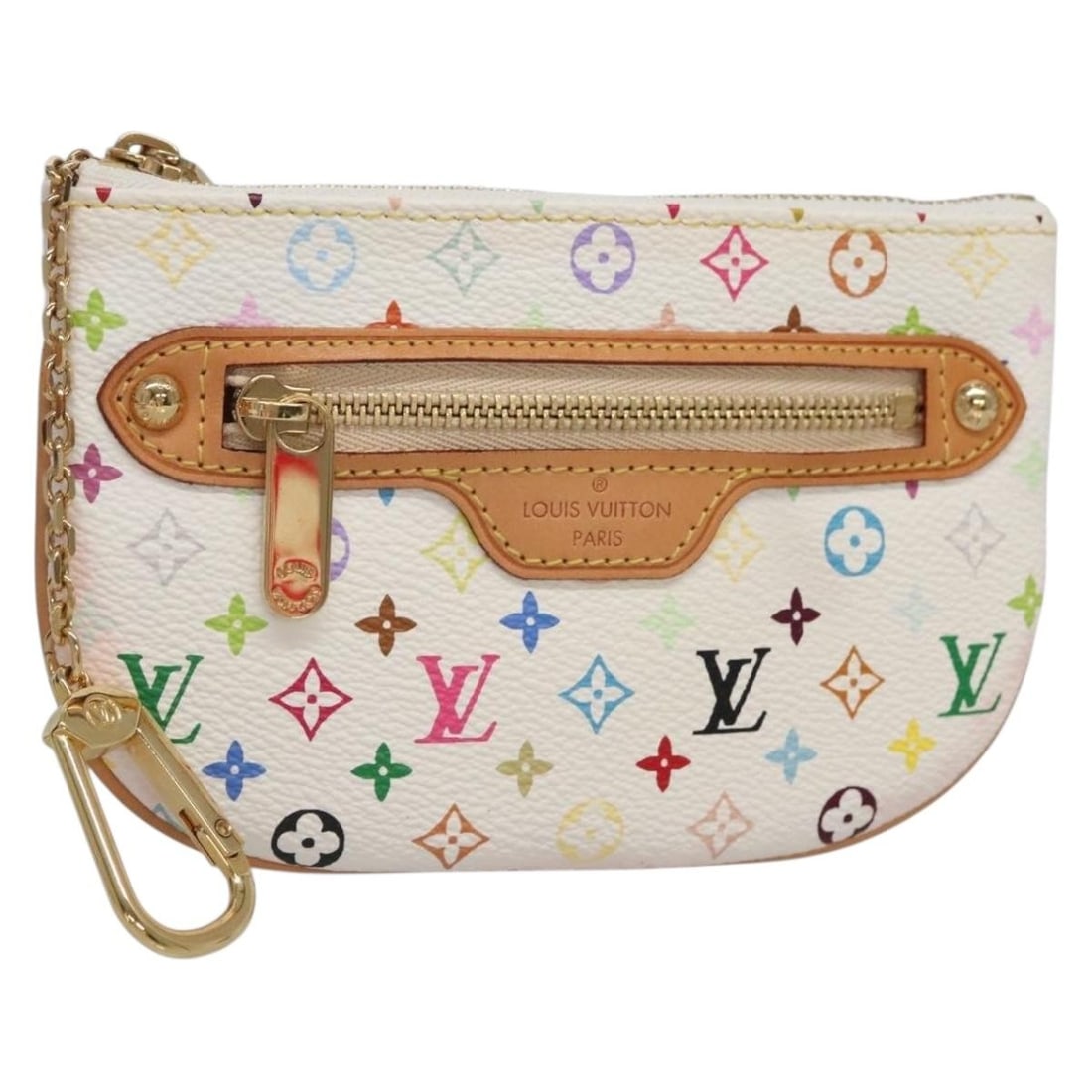 LOUIS VUITTON Monogram Multicolor Pochette MM Pouch White M60028 Made in France (1 of 18)