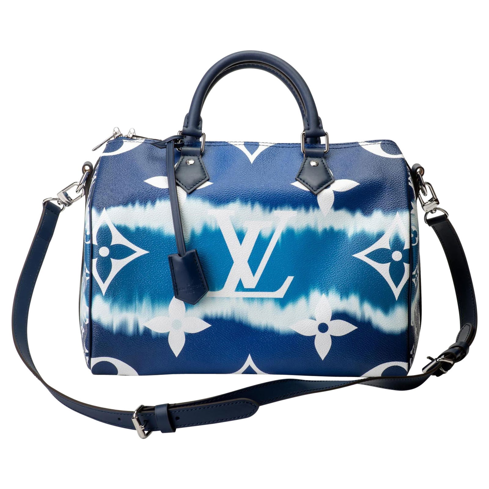 Louis Vuitton Limited Edition Escale Speedy 30 Bag New in Box: Louis Vuitton Limited Edition Escale Speedy 30 Bag New in Box Introducing the limited edition Louis Vuitton Escale Speedy 30 Bag, a stunning piece from the 21st century. This exquisite handbag feature