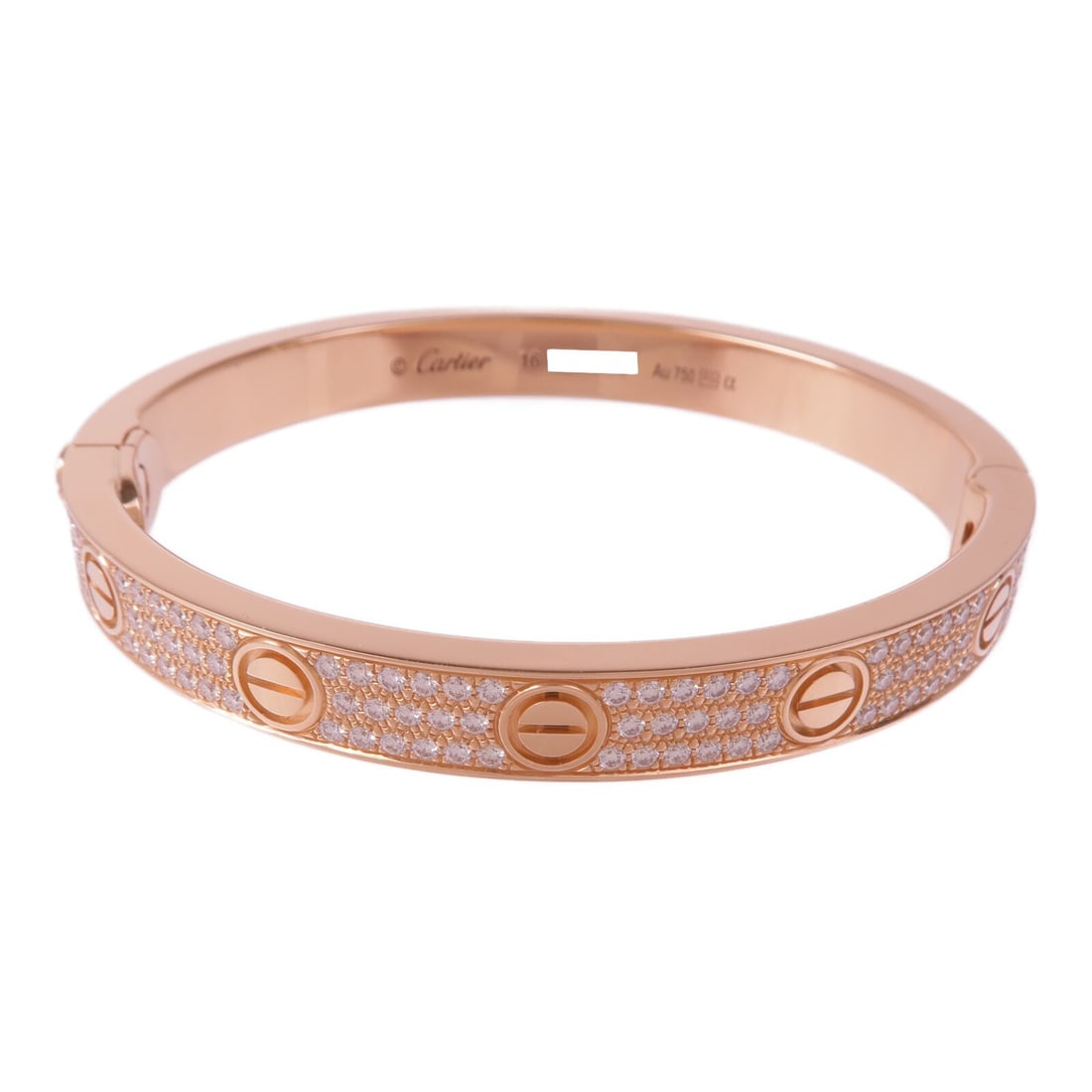 CARTIER Love Bracelet 18K Pink Gold Diamond CRN6726817: CARTIER Love Bracelet 18K Pink Gold Diamond CRN6726817 Discover the exquisite CARTIER Love Bracelet, a stunning piece crafted from 18K pink gold (K18PG) and adorned with brilliant diamonds. This elega