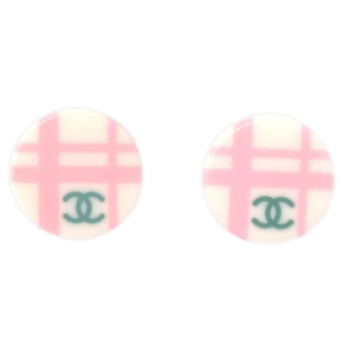 Chanel White Button Piercing Earrings with Screw Back: Chanel White Button Piercing Earrings with Screw Back Elevate your accessory collection with these exquisite Chanel Button Piercing Earrings. Featuring a classic white color, these earrings are design
