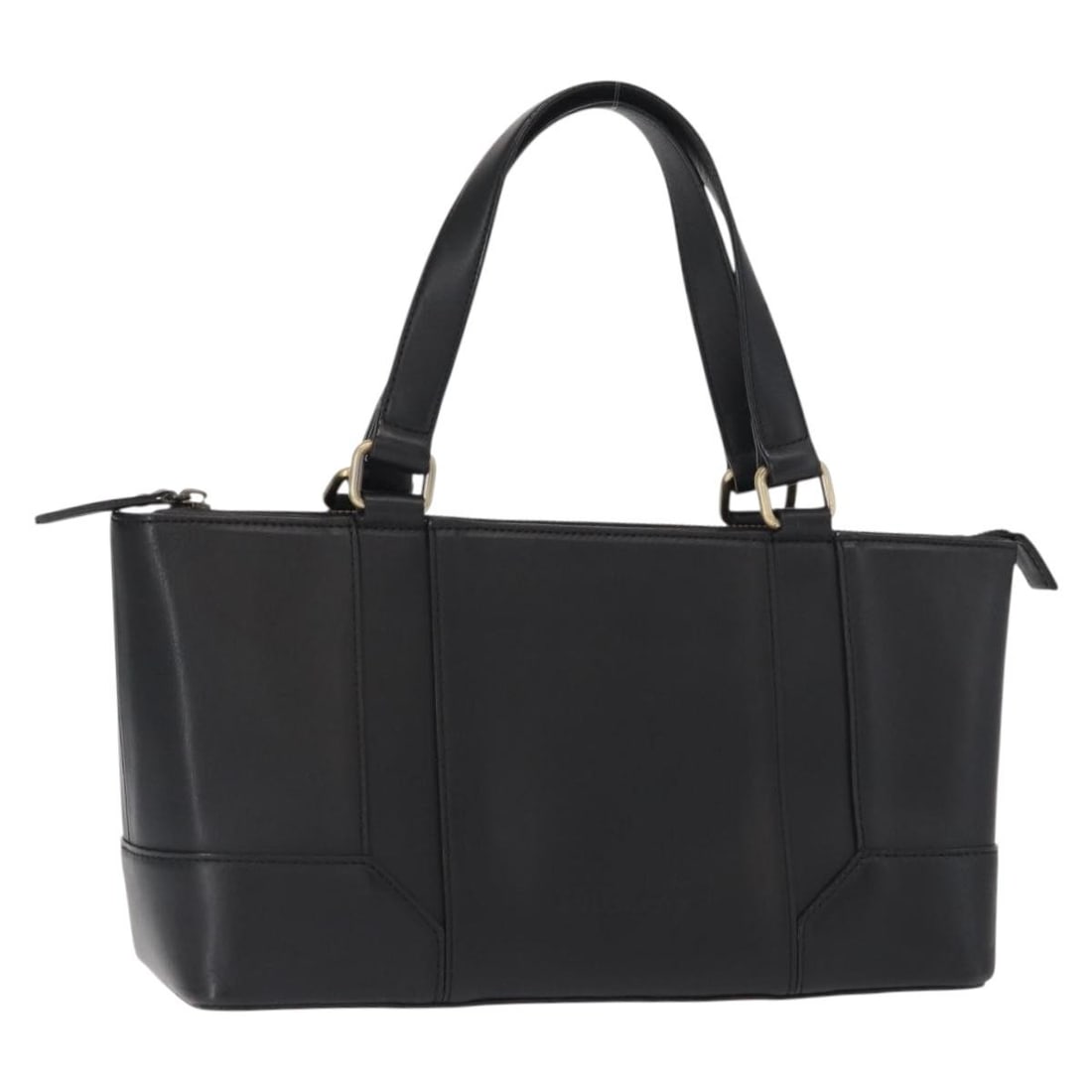 BURBERRY Black Gold Leather Tote Bag Auth BA8801 (1 of 18)