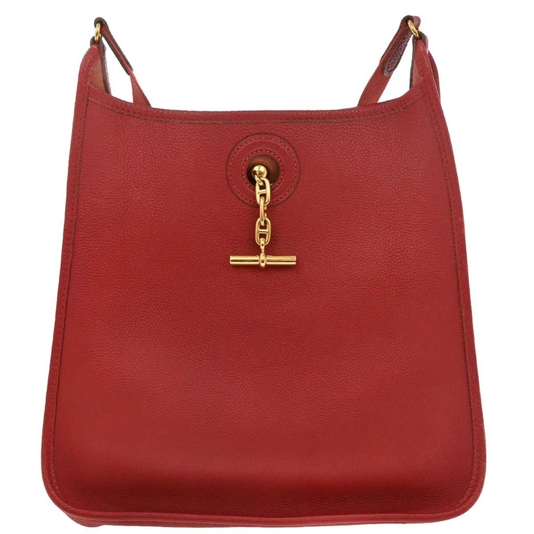 Hermes Vespa PM Shoulder Bag Red Togo Leather Casual (1 of 10)