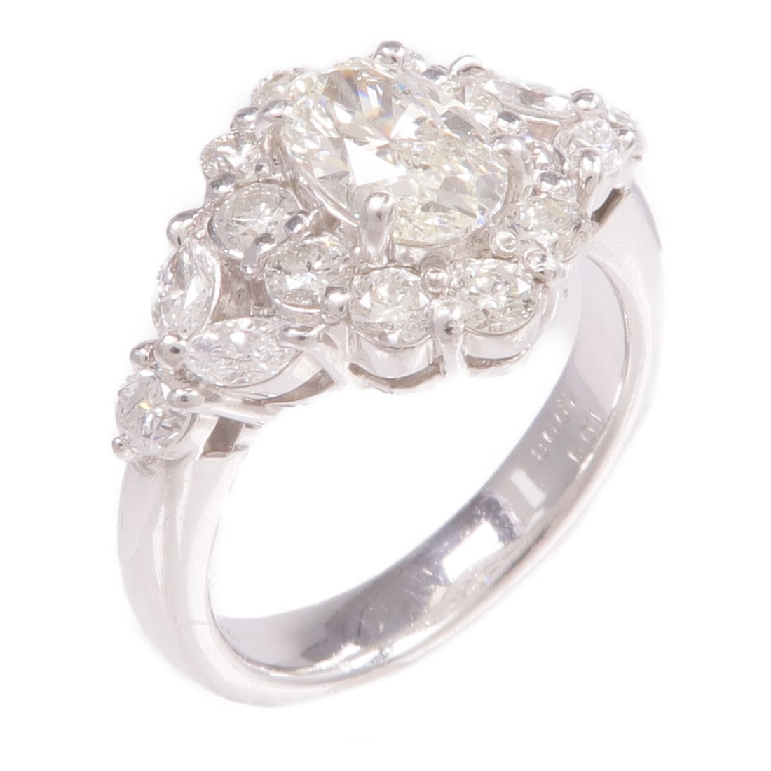 Pt900 Platinum Diamond Ring Size 6.25 (1 of 10)