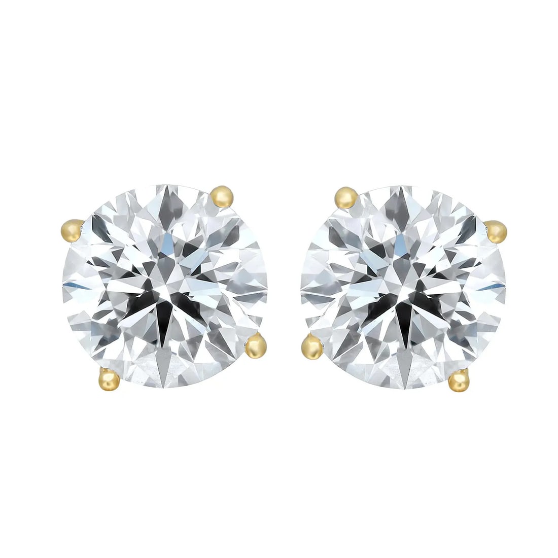 Rachel Koen 4.00ct Lab Grown Diamond Stud Earrings in 14K Yellow Gold: Rachel Koen 4.00ct Lab Grown Diamond Stud Earrings in 14K Yellow Gold Elevate your elegance with these stunning stud earrings featuring lab-grown diamonds meticulously crafted in high-polished 14K yel