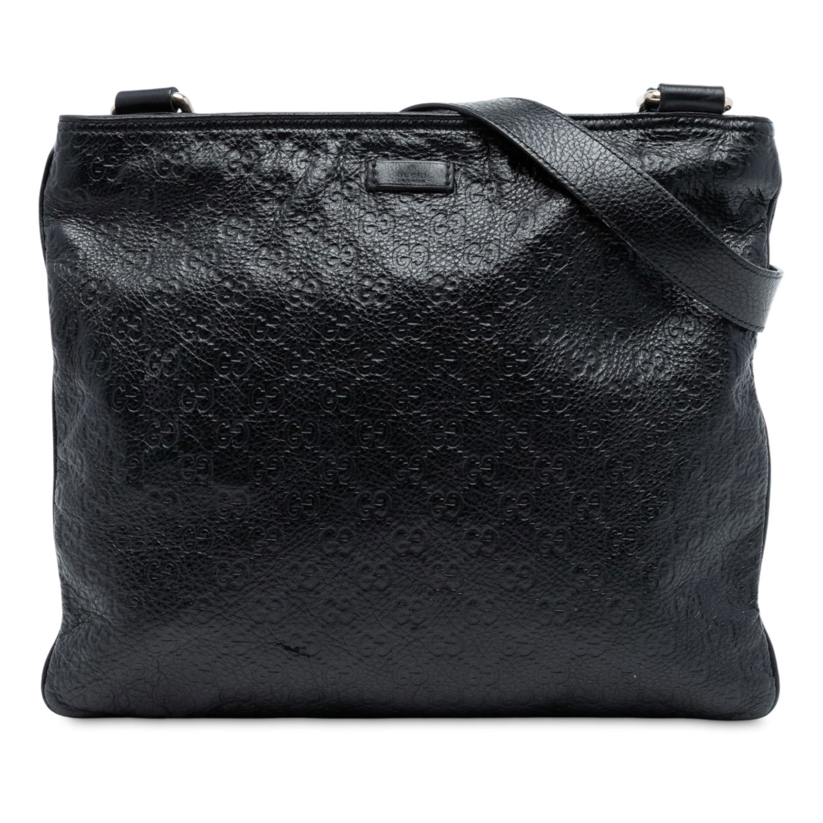 Gucci Guccissima Black Leather Crossbody Bag Adjustable Strap (1 of 7)