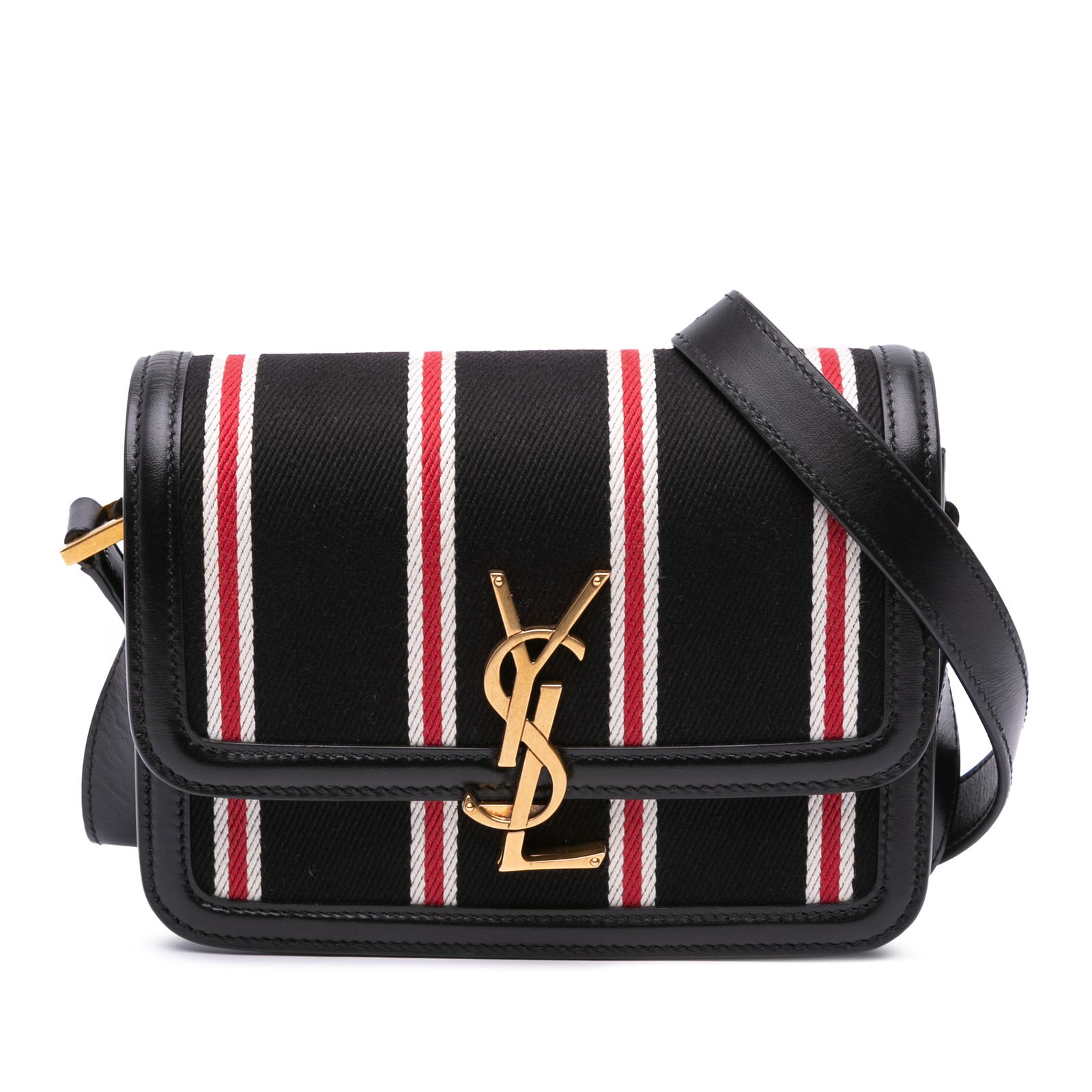 Saint Laurent Small Canvas Striped Solferino Satchel Black Italy: Saint Laurent Small Canvas Striped Solferino Satchel Black Italy Introducing the Saint Laurent Small Canvas Striped Solferino Satchel, a stylish accessory that combines functionality with chic design.