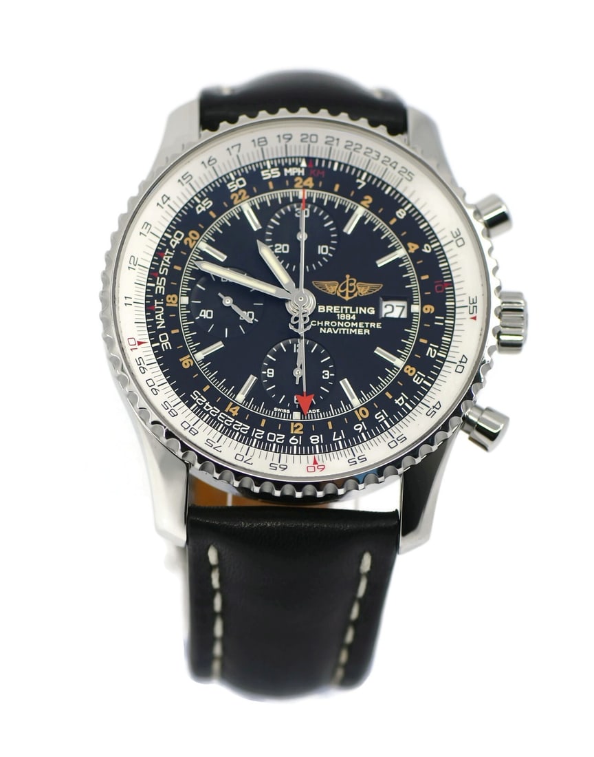 Breitling Navitimer GMT Chronograph Stainless Steel Watch A24322 with Box and Papers (1 of 5)