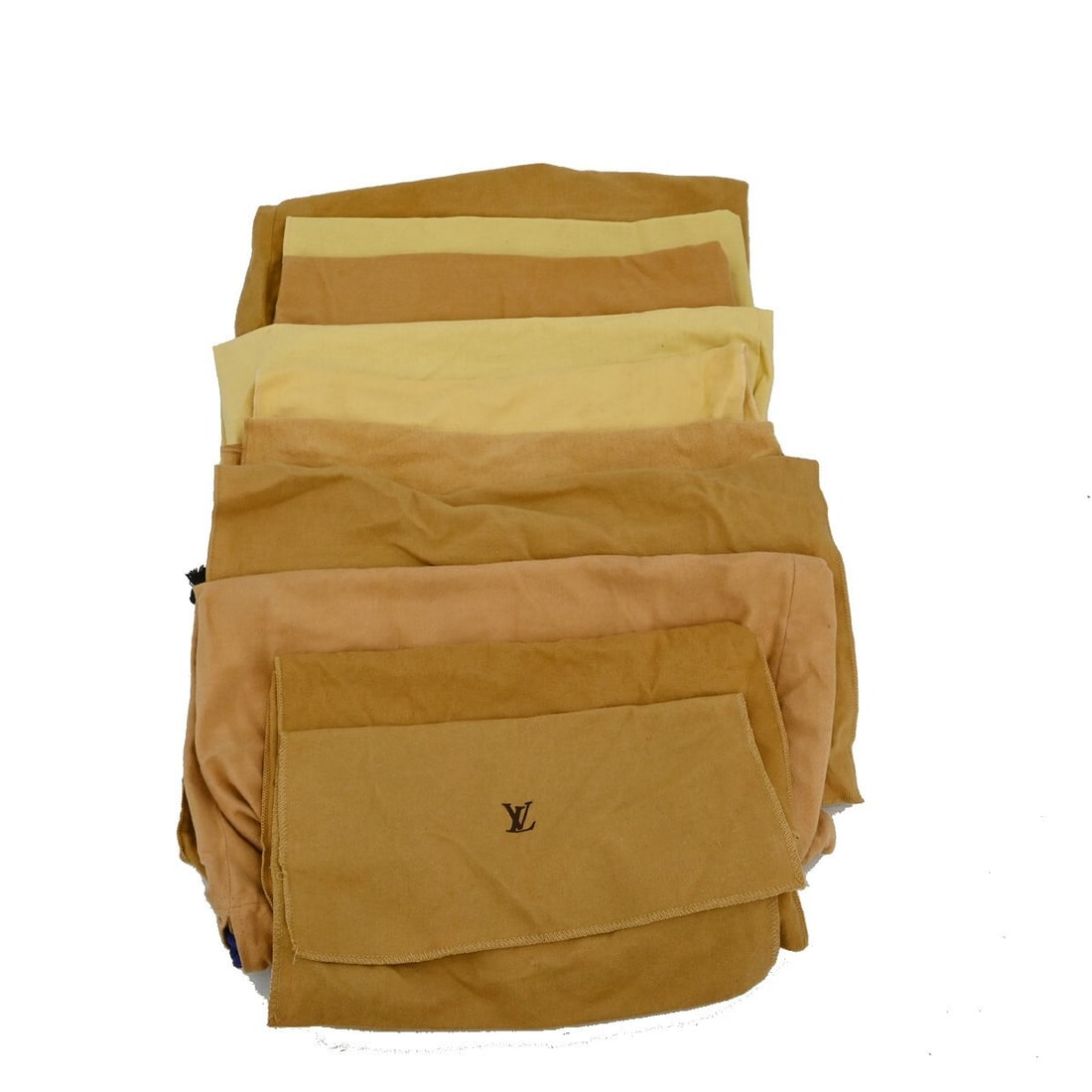 Authentic Louis Vuitton 10 Cotton Dust Bags Brown Beige Set: Authentic Louis Vuitton 10 Cotton Dust Bags Brown Beige Set This set of authentic Louis Vuitton dust bags is crafted from 100% cotton and features a classic brown and beige color scheme. Designed to p